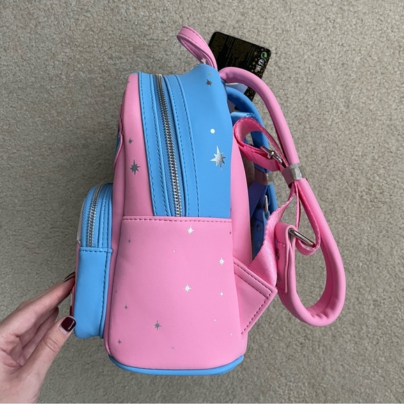 Loungefly Sleeping Beauty Fairy Godmothers Make it Pink / Blue Mini Backpack - Picture 5 of 16